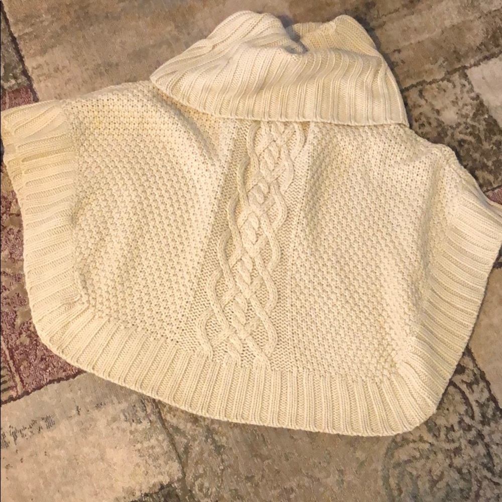 Cowl neck sweater shawl